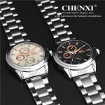 Luxury Style Men's Watch Stainless Steel Strap 3 Dials for Decoration Rose Gold