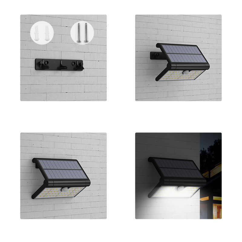 High Lumen Security 2w Outdoor Waterproof Foldable Super Bright Motion Sensor 42 Led Solar Wall Light