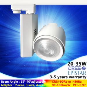 Wholesale AC230V 15W to 35W black/white LED track light in zoom lens wide/narrow angle free adjust from china suppliers