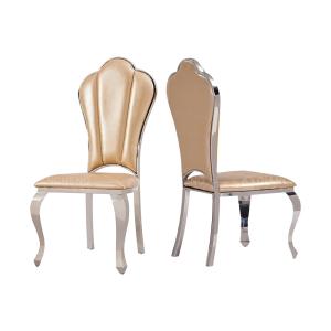 Wholesale Durable 0.12m3 Leather Restaurant Chair 52x51x110cm Stainless Steel Dining Chairs from china suppliers