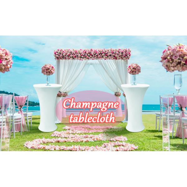 White Spandex Stretch Cocktail Table Covers 4pc 32x43 inch Round
