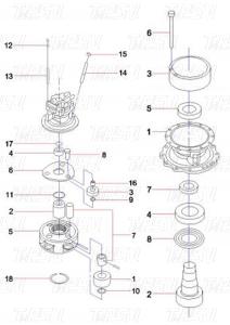 Wholesale 60042755 SY365C Excavator Swing Drive Catalog Motor Bolt-on Installation from china suppliers