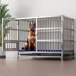 Large Stainless Steel Dog Crate XL 43 inch Indoor Kennel Cages and Playpen for
