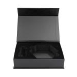 Custom Black Matte Stamped Gold Logo Magnetic Gift Jewelry Paper Box With Foam