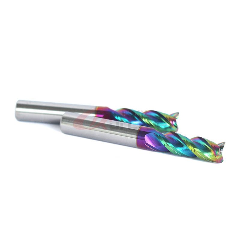 U Shape Dlc Coated 3 Flute CNC Cemented Carbide Square End Mill For Aluminium