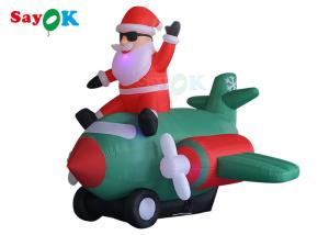 Wholesale Oxford Cloth Inflatable Old Man LED Christmas Santa Claus Flying Airplane Blowing from china suppliers