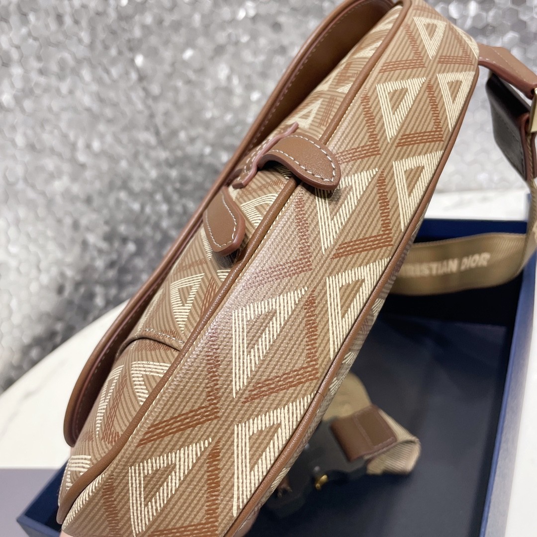 CD Saddle Sling Bag Diamond Canvas And Smooth Leather Dior Wallet Saddle