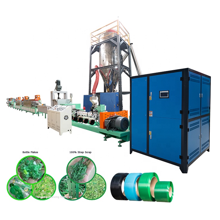 Full-Automatic Single Screw 3 straps PET Strap Extrusion Machine 100-600 KG/H