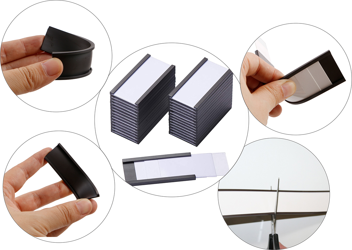 Functional Design Magnetic C Profile Channel Label Holders for Metal Racks and Shelves