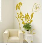 Reusable Contemporary Vinyl Wall Flower Stickers LY-046, /Floral Wall Stickers