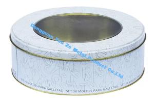Wholesale Promotional Round Tin Boxes Wholesale Cookie Gift Tins Clear Window Tin Case from china suppliers