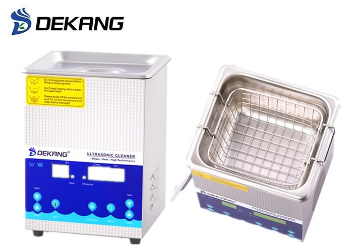 60W 2L Small Stainless Steel Ultrasonic Cleaner , Heated Timing Digital Ultrasonic Jewelry Cleaner With Basket