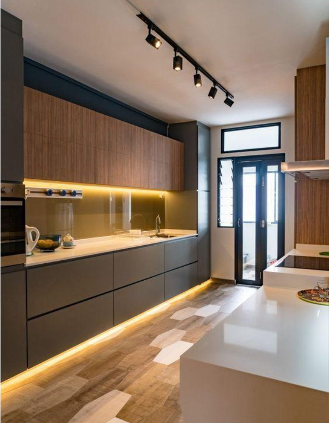 European Style Villa/Apartment Kitchen Cabinets with Customized Veneer Color Options