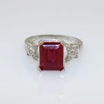 Women Fashion Jewelry 925 Silver Ring 8mmx10mm Ruby Cubic Zircon(JY022)