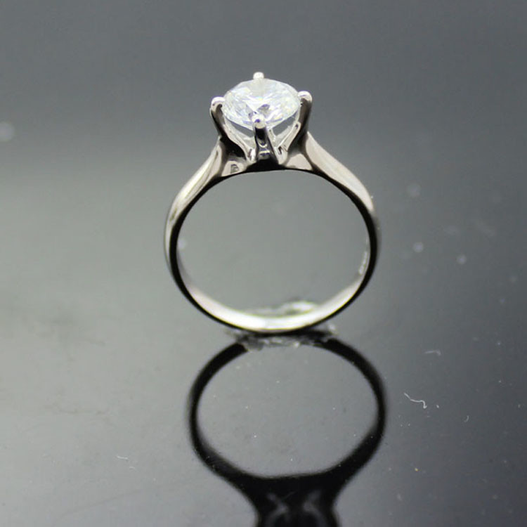 925 Sterling Silver Engagement Ring with CZ Diamonds (F31)