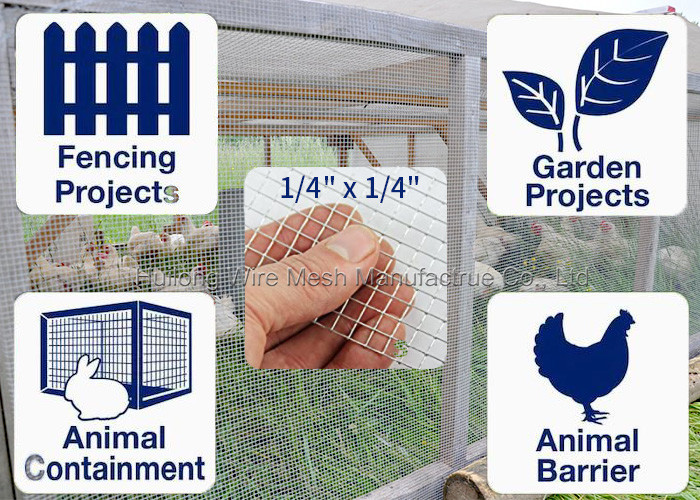 Hot Dipped Galvanized Hardware Cloth 1/4 inch 23 Gauge Welded Wire Mesh Rolls for Rabbit Chicken Fencing