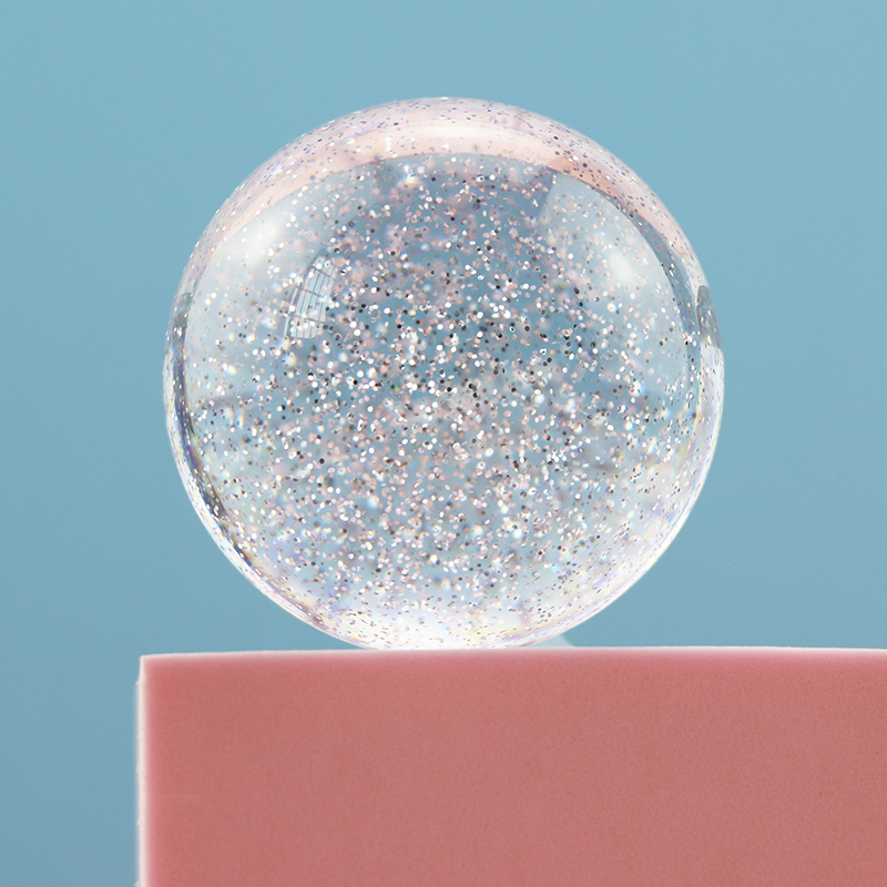 colorful glitter UV light resin ball glow for kids christmas gift