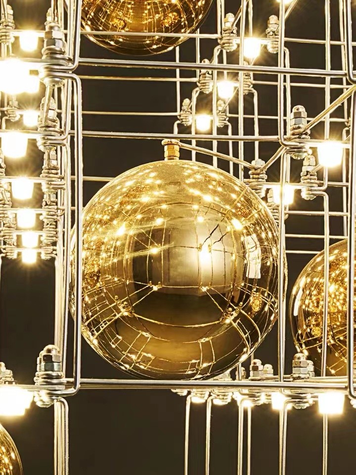 Modern wedding luxury hanging ball light with crystal chandelier