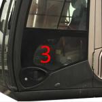 860mm Excavator Cab Glass Left Door Lower Position NO.3 Tempered Glass