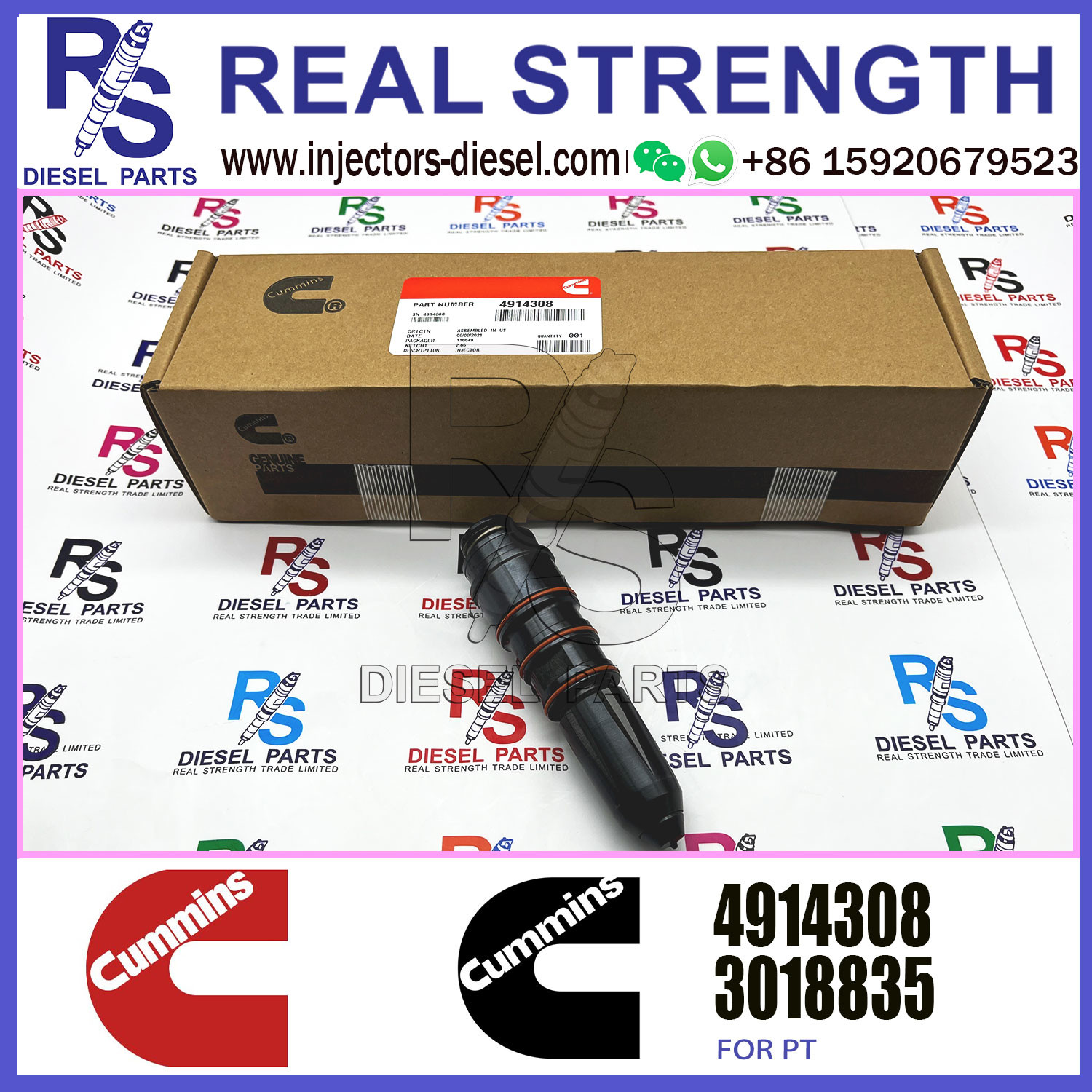 Common Rail Fuel Injector Assembly NT855 Fuel Injector 4914308