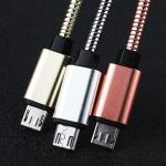 Spring stainless steel metal braided usb data charging cable for iphone for
