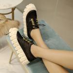 S470 Summer Mesh Small White Shoes Women'S Breathable Casual Lace-Up Platform