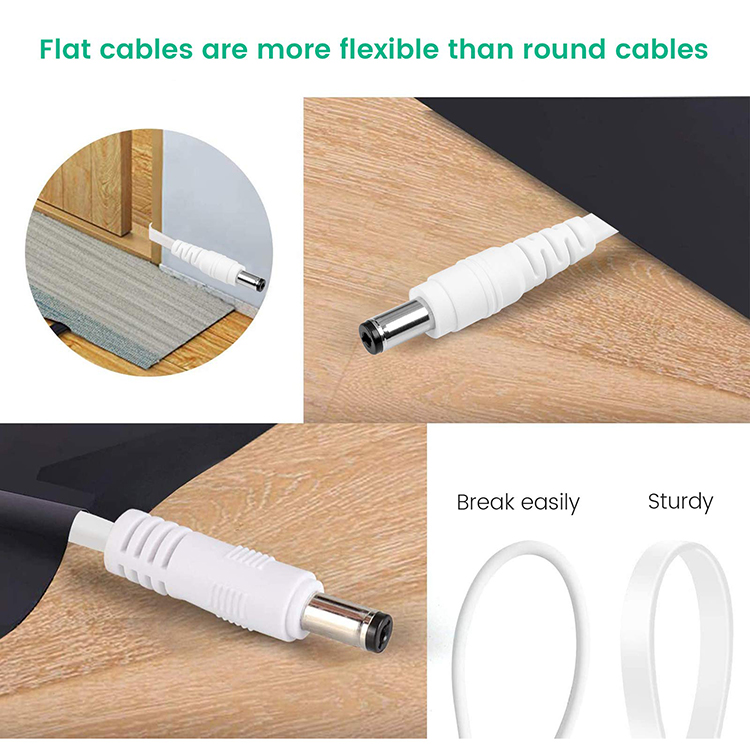 1m 3m 5m 12V Male to Male Female Flat DC 5.5x2.1mm 5.5x2.5mm 3.5x1.35mm Barrel Jack Power Extension Cable for CCTV Camera LED