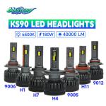 Masters KS90 180W 40000 Lumens 6500K Cool White H4 9005 9006 9012 LED Headlights