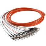 ST/UPC Multimode Fiber Optic Pigtail 62.5/125 Colourful 12 Cores Bundle