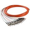 Buy cheap ST/UPC Multimode Fiber Optic Pigtail 62.5/125 Colourful 12 Cores Bundle from wholesalers