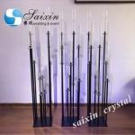 Glass Tube Rose Gold Metal Floor Candelabra Pillar Candlesticks Tall 175cm