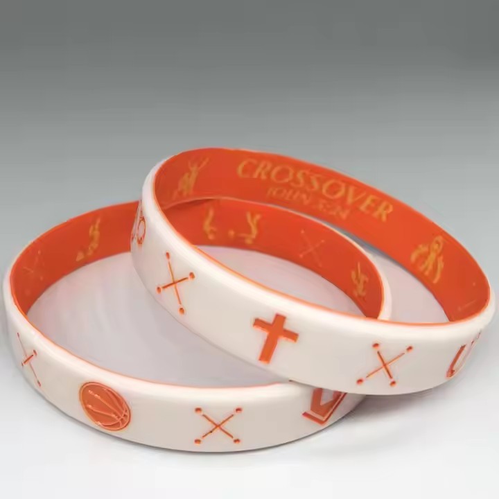 Customized RFID Silicone Bracelet Debossed Ink-Filled Wristbands for Christian Events