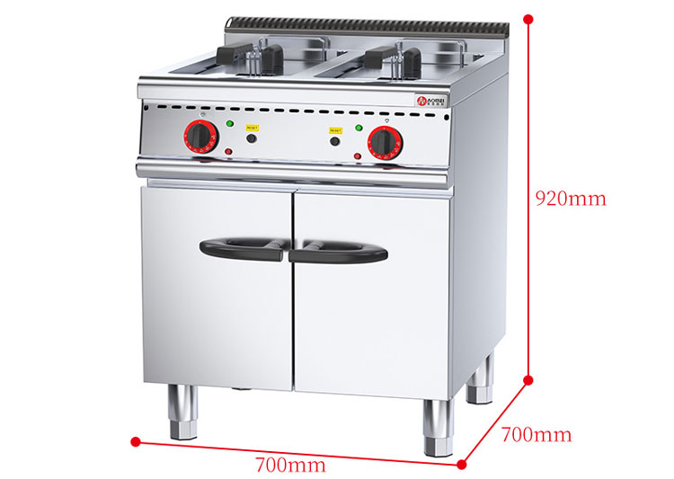 High Capacity 48L 2 Tanks 2 Baskets Deep Fryer Machine for Commercial Food Preparation