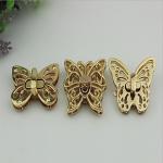Multi-size butterfly pattern gold zinc alloy fashion handbag twist turn locks