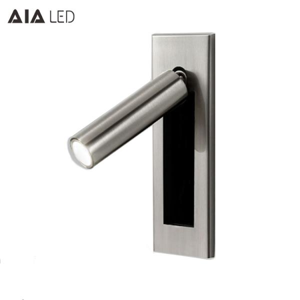 modern Hotel bedside LED reading lamp 3W rotatable recessed reading wall light