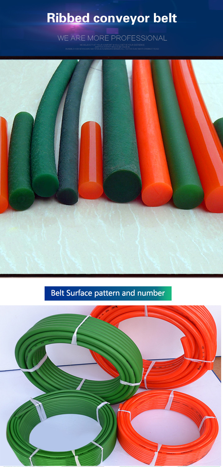 Polyurethane Pu Round Belt , Ceramic Industry Food Grade Conveyor Belt