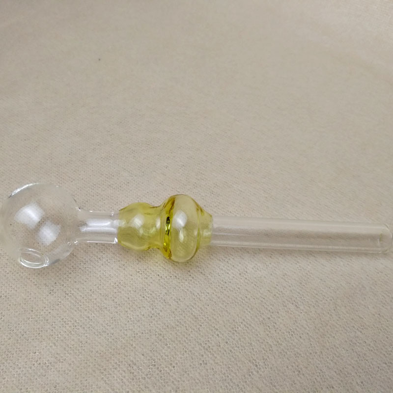 Simple Clear Glass Smoking Pipe 2mm Thick Customized Logo Avaiable