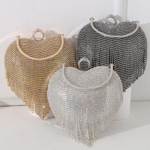 Wholesale Daily Life Tassel Diamond Lady Shoulder Bag Crystal Evening Bag For Wedding Clutch Bag from china suppliers