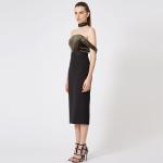 Lancai wholesale off shoulder midi dress