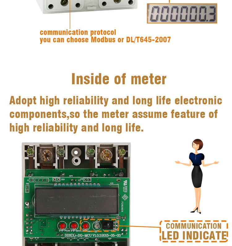 DDS5558Energy kwhmeter RS485 for remote energy monitor m-bus protocol smart meter