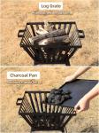 Outdoor Heating Trapezoid Metal Wood Burning Firepit Stove with BBQ and Picnic