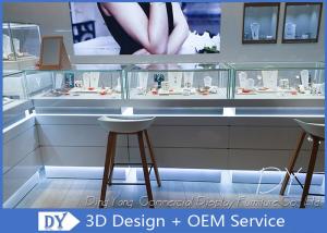 Wholesale Luxurious Store Jewelry Display Cases / Beige Painting Finished Gold Shop Counter from china suppliers