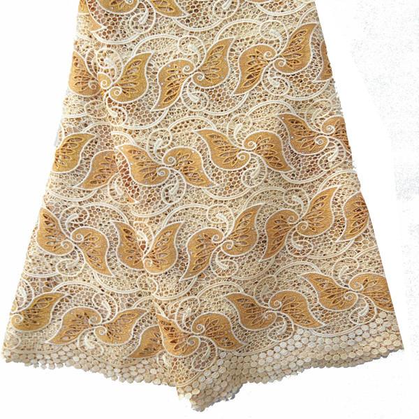 F50279 51"-52" customizable gold african lace fabrics switzerland guipure latest