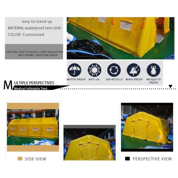 Quick Install Double Layer Four-Season Outdoor Waterproof Inflatable Emergency Medical Isolation Tent
