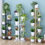 4 Tier Plant Stand Flower Pot Rack , Wrought Iron Corridor Plant Rack