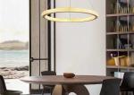 Modern Hanging Lighting Luxury Circle Rings 3000K Pendant Light Gold LED Crystal