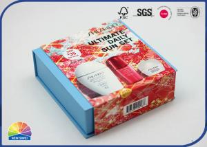 Wholesale Blue Rigid Hinged Lid Gift Box For Suntan Set Packaging Debossing Logo from china suppliers