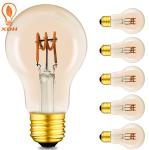 A19 A60 Decorative Outdoor LED Light Bulbs E27 Spiral Filament Bulb Dimmable 4w