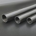 14x12x1000mm 3K CF Tube Carbon Fiber / Lightweight Fibre Tube 3K Roll Wrapped