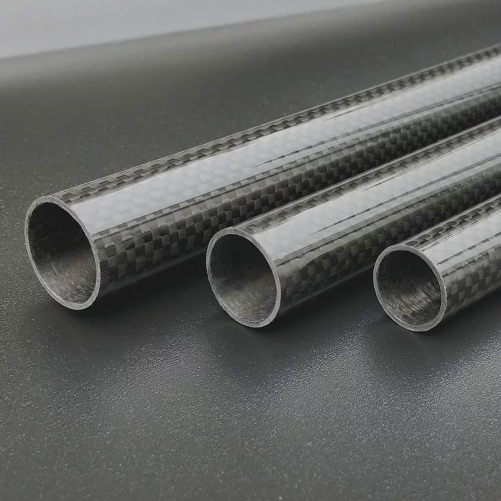 Customized 3K Weave Carbon Fiber Round Tube Roll Wrapped Tubing - High Tensile Strength